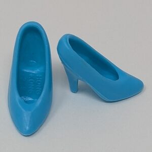 Barbie Doll Shoes Heels Pumps Heels Superstar Era Blue Vintage Hong Kong